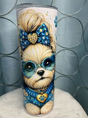 Custom Coffee & Cuddles Tumbler - Blue